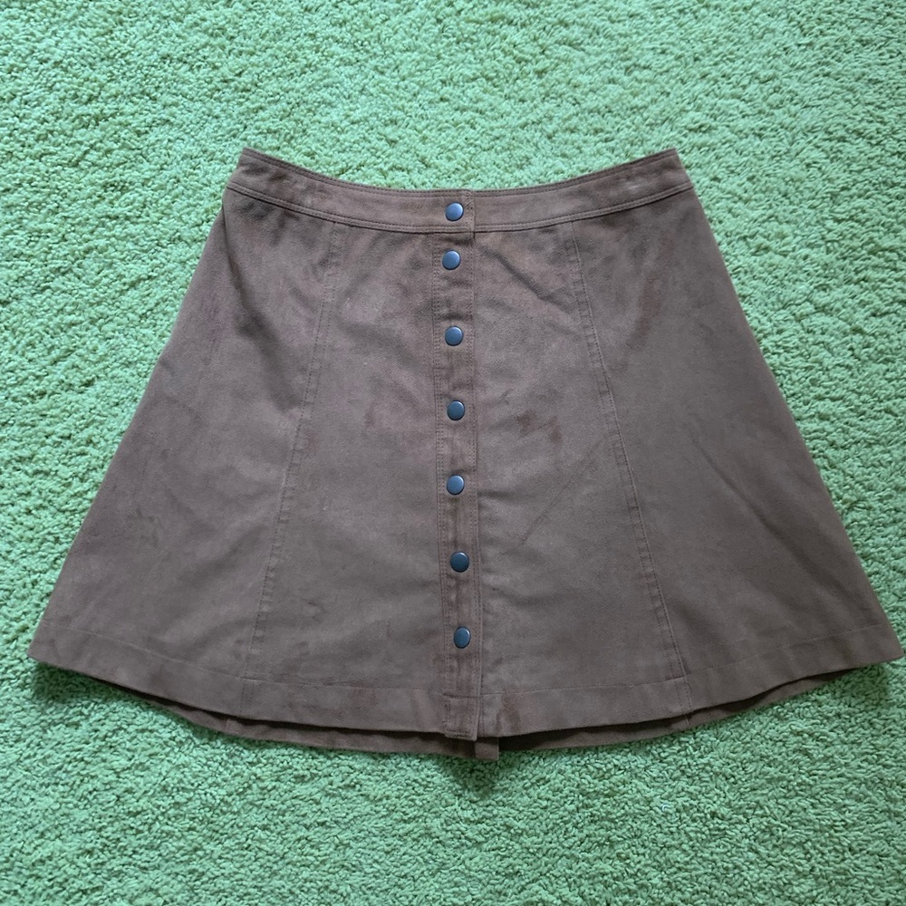 Faux suede Abercrombie tan circle skirt